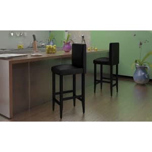 vidaXL baaripukid 4 tk, must, kunstnahk