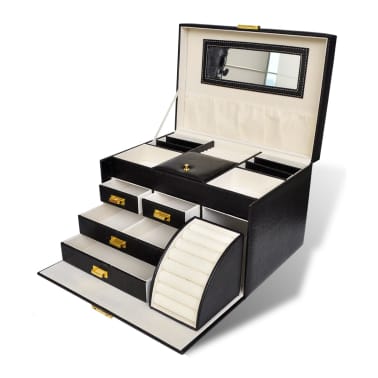 Jewelry Box 4 Drawers With Ring Holder And Mirror Vidaxl Com Jewelry Box 4 Drawers With Ring Holder