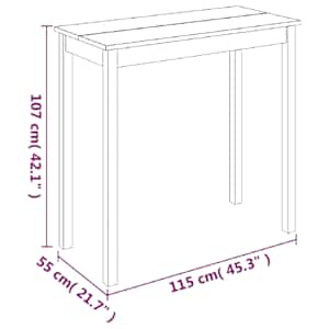 Barový stůl MDF černý 115 x 55 x 107 cm - obrázek 6