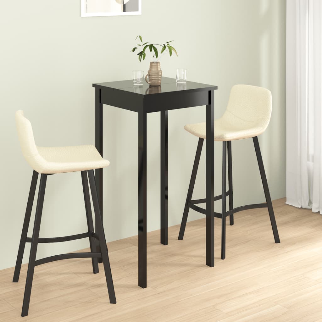  Bar Table Outdoor Patio Bistro Pub Breakfast Bar Height Table MDF Black vidaXL