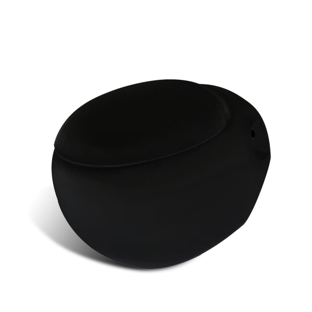 Vaso sanit&agrave;rio forma de ovo pendurado de parede preto