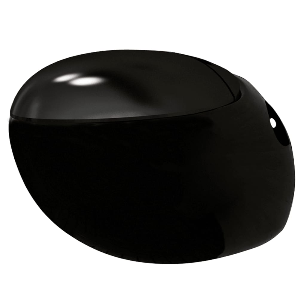 VidaXL - vidaXL Wandtoilet met ei-design exclusief inbouwreservoir zwart VidaXL - vidaXL Wandtoilet met ei-design exclusief inbouwreservoir zwart