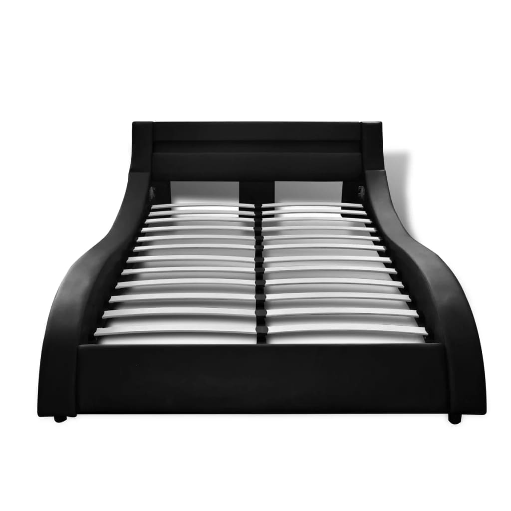 

vidaXL Bedframe met LED kunstleer zwart 140x200 cm