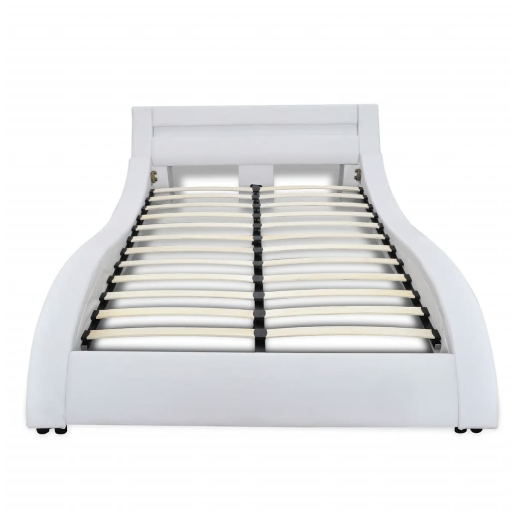 

vidaXL Bedframe met LED kunstleer wit 180x200 cm