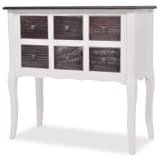 vidaXL Armoire de console 6 tiroirs Marron et blanc Bois