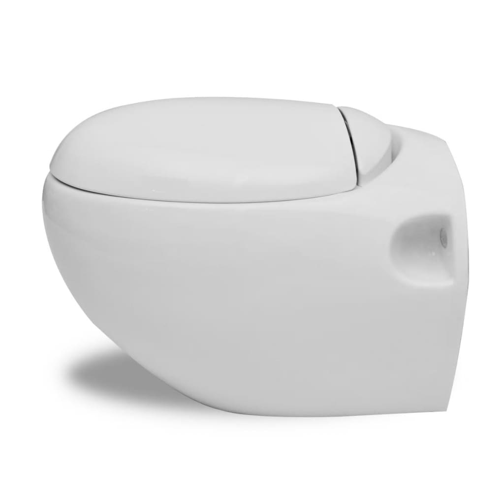 

vidaXL Wandtoilet met ei-design + stortbak
