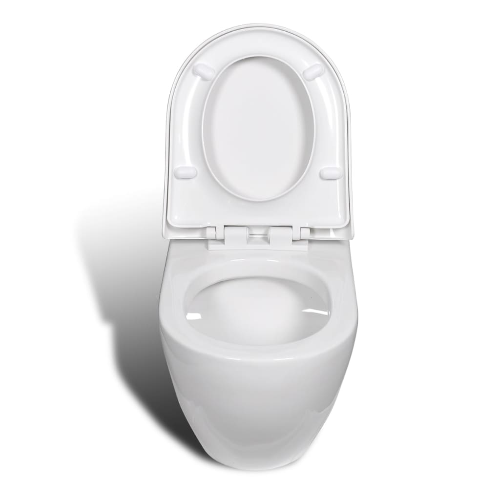 

vidaXL Wandtoilet met inbouwreservoir wit