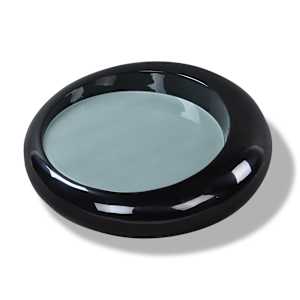 Konferenčn&iacute; stolek ze sklolamin&aacute;tu, čern&yacute; kulat&yacute;, průměr 77 cm