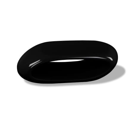 vidaXL Mesa de centro de fibra de vidrio brillante negra
