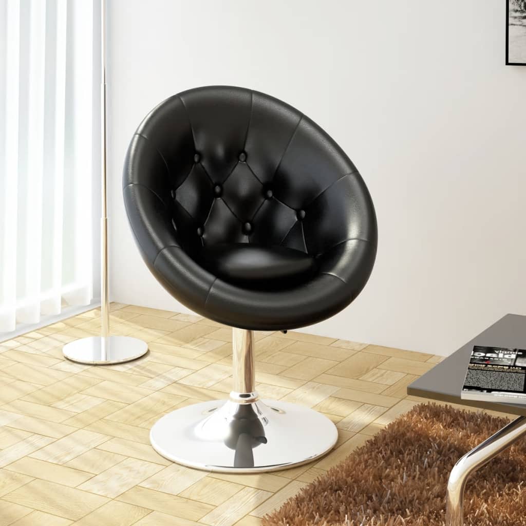 vidaXL Scaun de bar, negru, piele ecologică