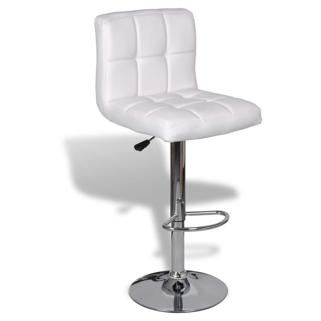 vidaXL Bar Stools 2 pcs White Faux Leather