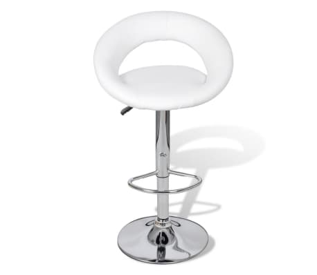 240458 vidaXL Bar Stools 2 pcs White Faux Leather