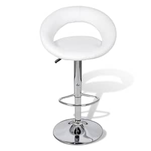 vidaXL Baro taburetės, 2vnt., baltos, dirbtinė oda