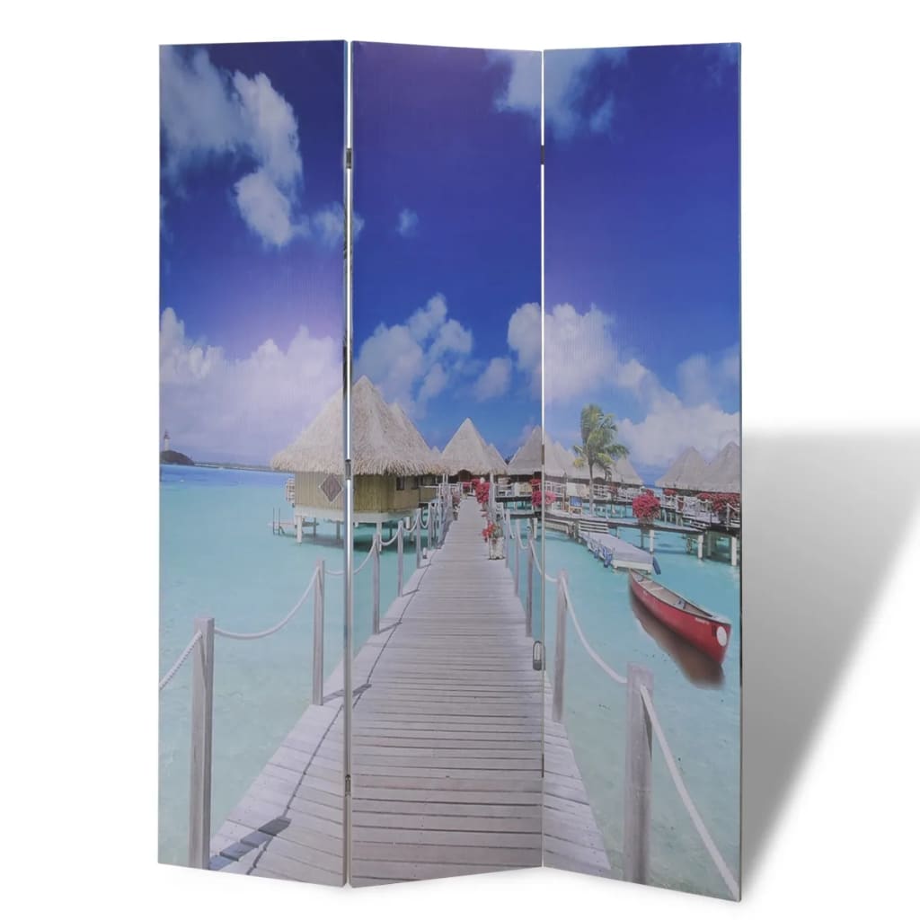 vidaXL Paravan de cameră pliabil, 120 x 170 cm, plajă 