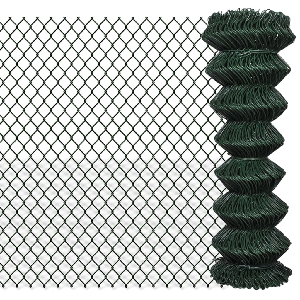 vidaXL Gard de legătură din plasă, verde, 1,25 x 15 m, oțel de la vidaxl imagine noua