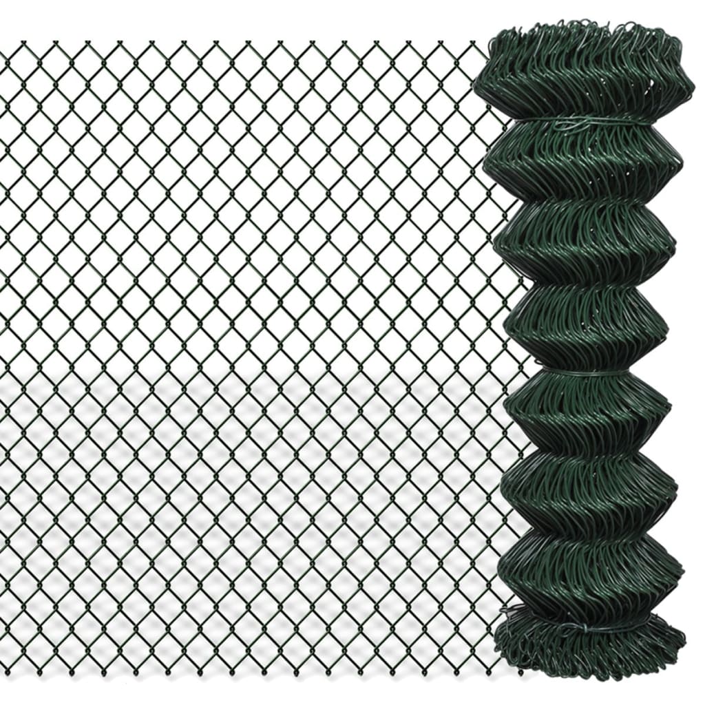 

vidaXL Chain Link Fence Steel 4.1'x49.2' Green