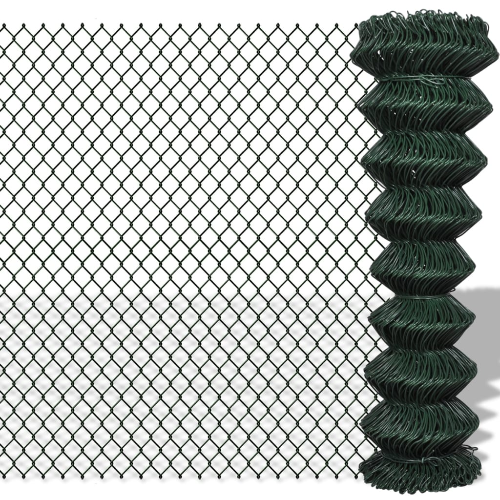 vidaXL Gard de legătură din plasă, verde, 1,5 x 15 m, oțel