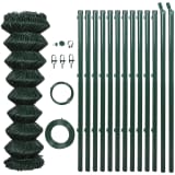 Chain fence 2' 7" x 49' 2" Green with Posts & All Hardware