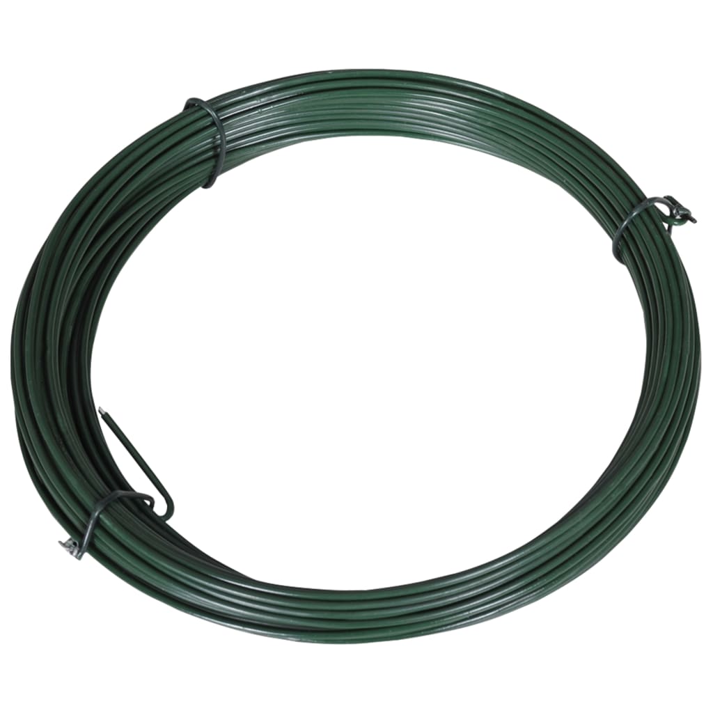 vidaXL Fir de tensionare pentru gard, 25 m, 1,4/2 mm, oțel, verde vidaXL