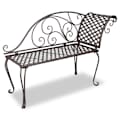 vidaXL Metal Garden Chaise Lounge Antique Brown Scroll-patterned
