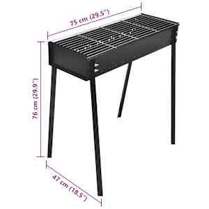 Zahradní gril na dřevěné uhlí čtvercový 75 x 28 cm - obrázek 5