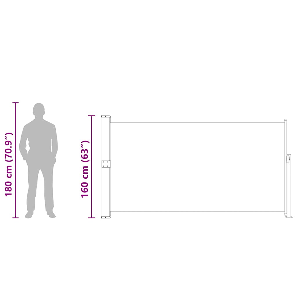 Stranska tenda za teraso 160x300 cm črna - slika 13