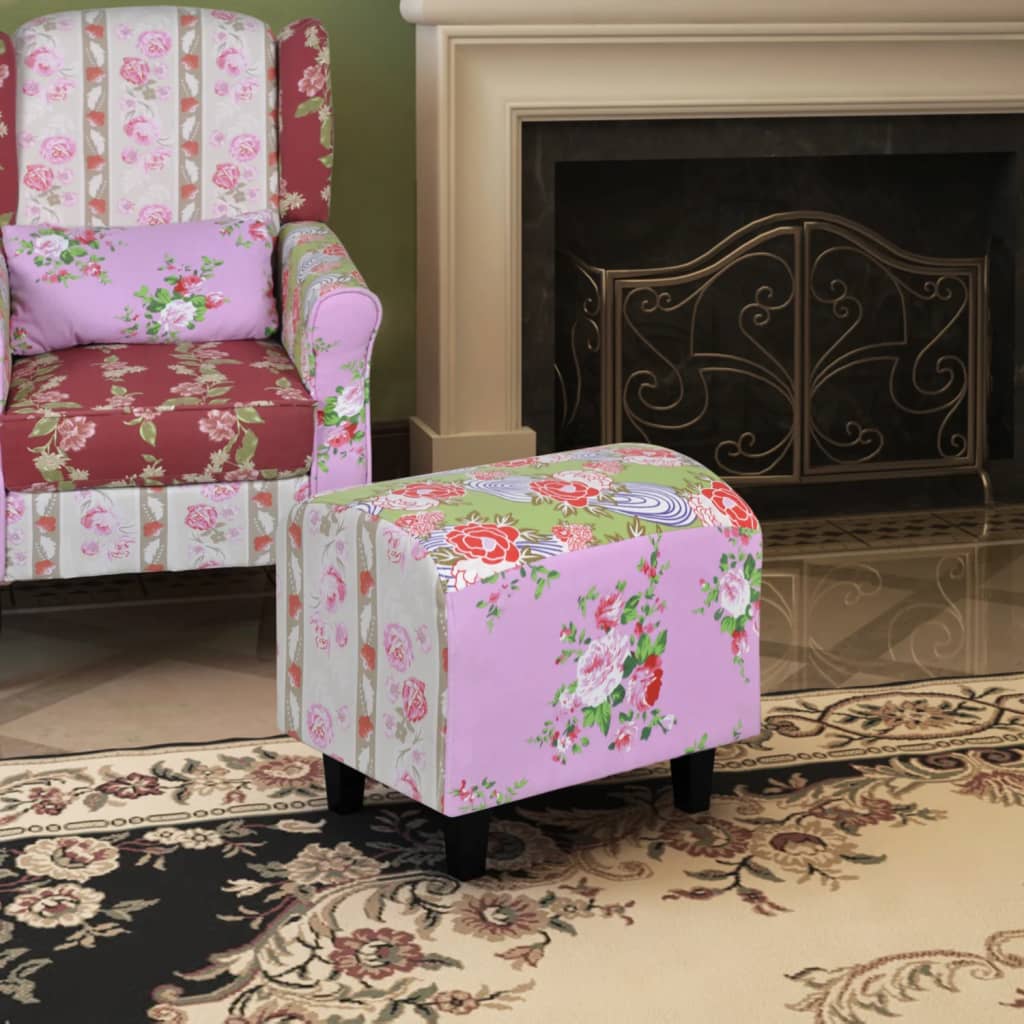 Taburet pentru picioare în mozaic, stil floral