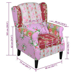 Křeslo patchwork textilní - obrázek 8