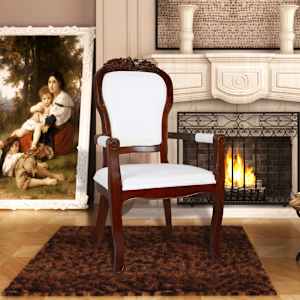 vidaXL Fauteuil baroque Marron et blanc Tissu