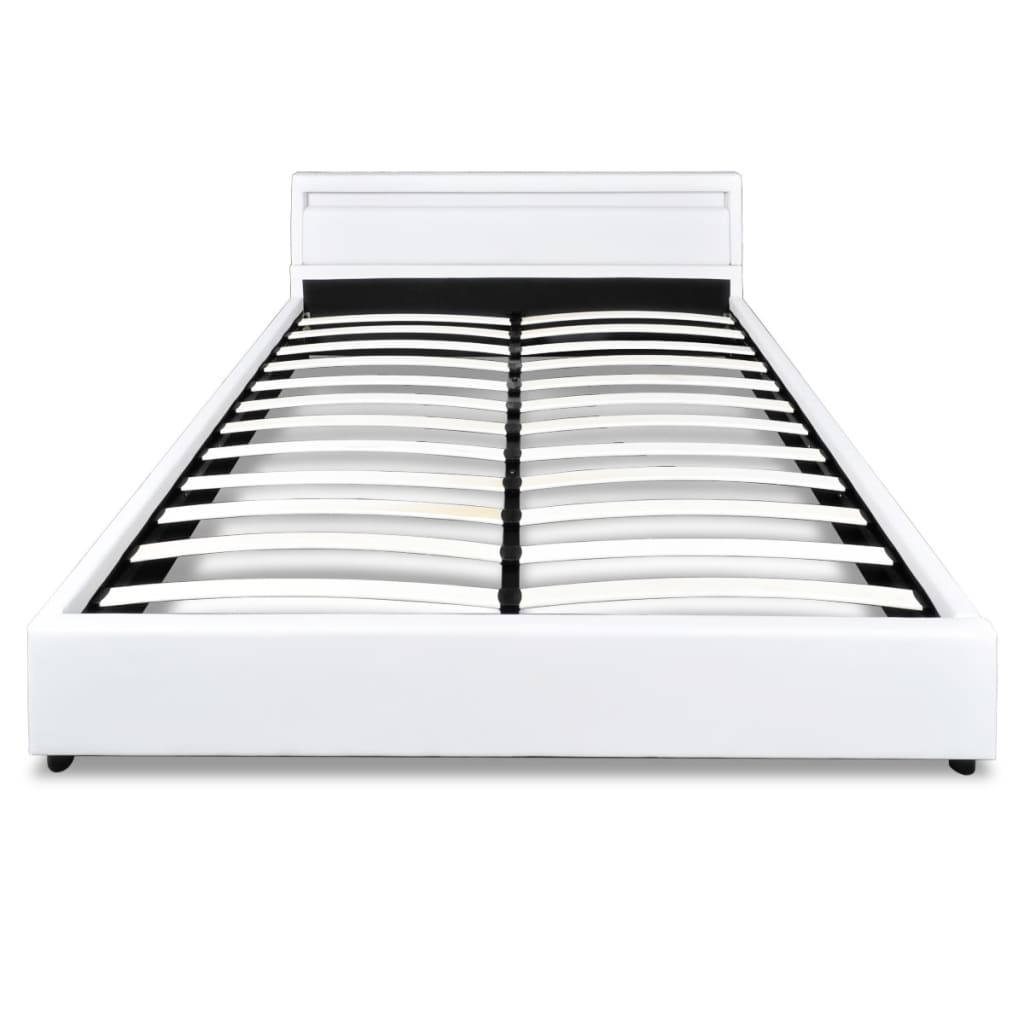

vidaXL Bed met matras LED kunstleer wit 180x200 cm
