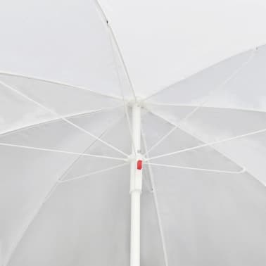 vidaXL Espreguiçadeira para jardim com guarda-sol vime PE castanho[7/8]
