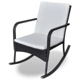 Black Garden Rocking Chair Quality Poly Rattan