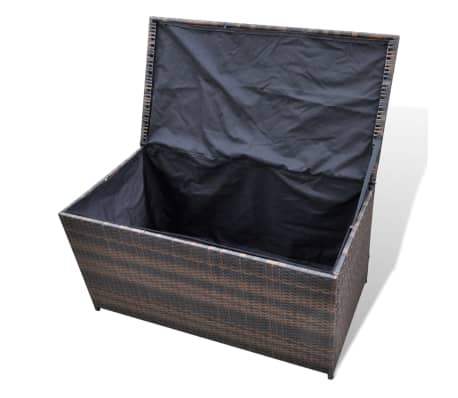 vidaXL Garten-Aufbewahrungsbox Braun 116×60×60 cm Poly Rattan | vidaXL.de