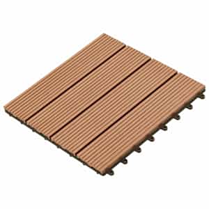 Dlažba na terasu 11 pcs Hnědá 30 x 30 cm Dřevoplast - obrázek 1