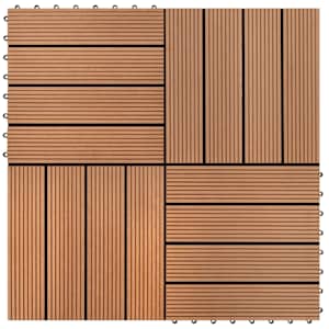 Dlažba na terasu 11 pcs Hnědá 30 x 30 cm Dřevoplast - obrázek 5