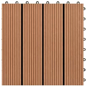 Dlažba na terasu 11 pcs Hnědá 30 x 30 cm Dřevoplast - obrázek 6