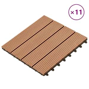 Dlažba na terasu 11 pcs Hnědá 30 x 30 cm Dřevoplast - obrázek 2