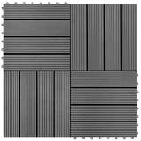 WPC Tiilet 30x30cm 11 kpl 1m2 Harmaa