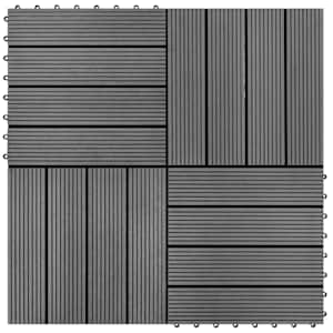 Dlažba na terasu 11 pcs Šedá 30 x 30 cm Dřevoplast - obrázek 5