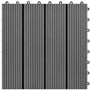Dlažba na terasu 11 pcs Šedá 30 x 30 cm Dřevoplast - obrázek 6