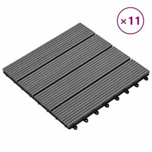 Dlažba na terasu 11 pcs Šedá 30 x 30 cm Dřevoplast - obrázek 2