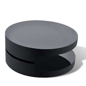 vidaXL Couchtisch Rund Hochglanz Schwarz