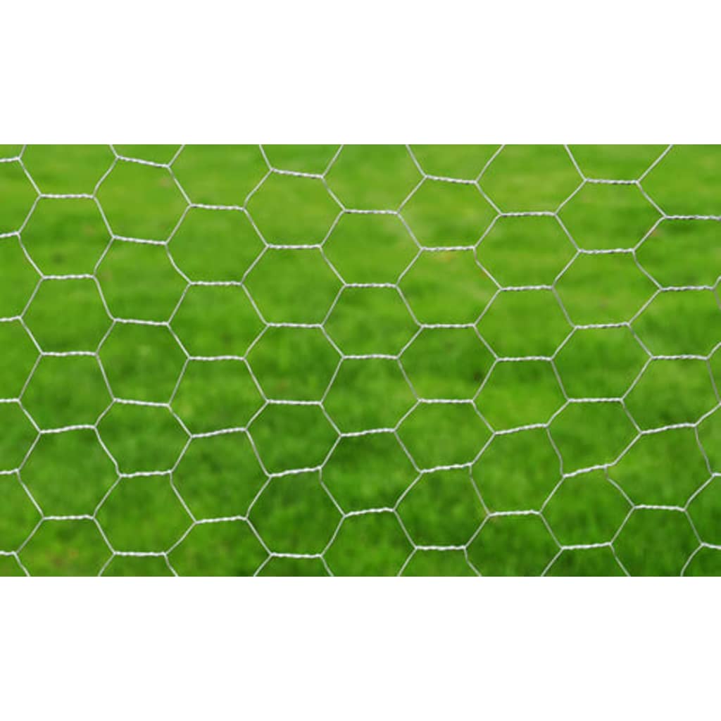 vidaXL Kippengaas 25x0,5 m gegalvaniseerd staal zilverkleurig afbeelding