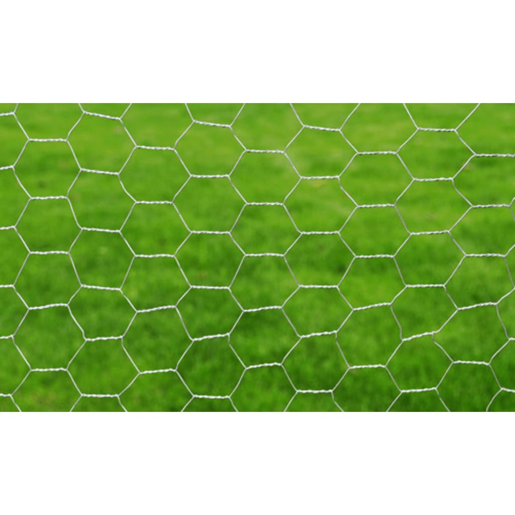 vidaXL ezüst horganyzott acél csirkeháló drótkerítés 25 x 0,5 m