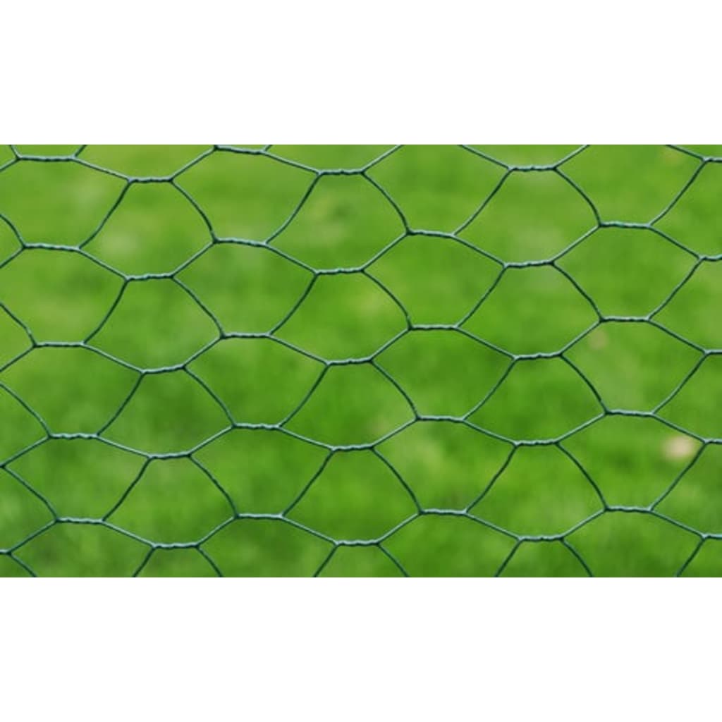 

vidaXL Kippengaas 25x0,5 m gegalvaniseerd staal met PVC-coating groen