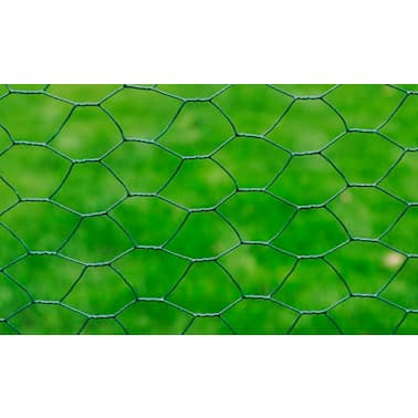 vidaXL Cerca arame p/ galinheiro 25x0,5m aço c/ revestimento PVC verde[3/4]