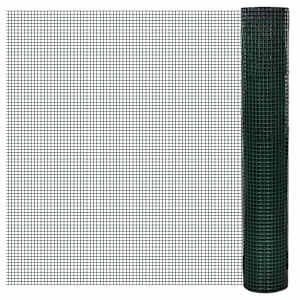 vidaXL kanade traataed tsingutud PVC kattega 10 x 1 m, roheline