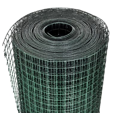 vidaXL Cerca arame galinheiro 25x1 m aço c/ revestimento PVC verde[3/4]