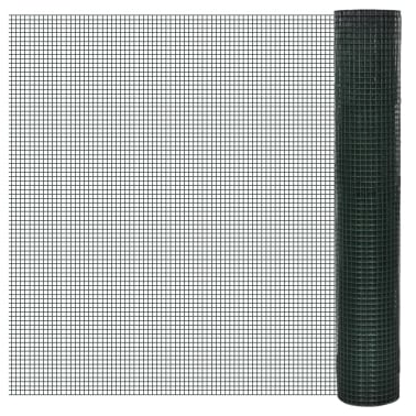 vidaXL Cerca arame galinheiro 25x1 m aço c/ revestimento PVC verde[1/4]