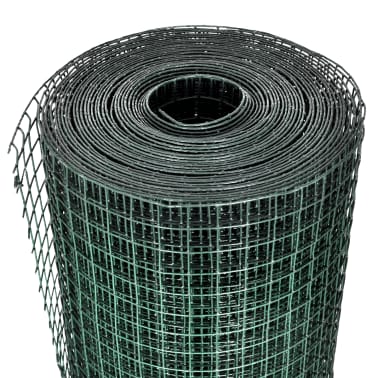 vidaXL Cerca arame galinheiro 25x1 m aço c/ revestimento PVC verde[3/4]